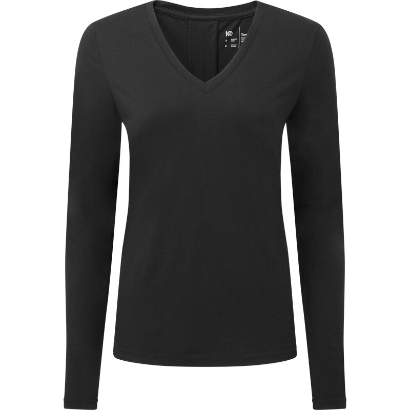 

Рубашка с длинным рукавом и V-образным вырезом из смеси дерева Tentree, черный