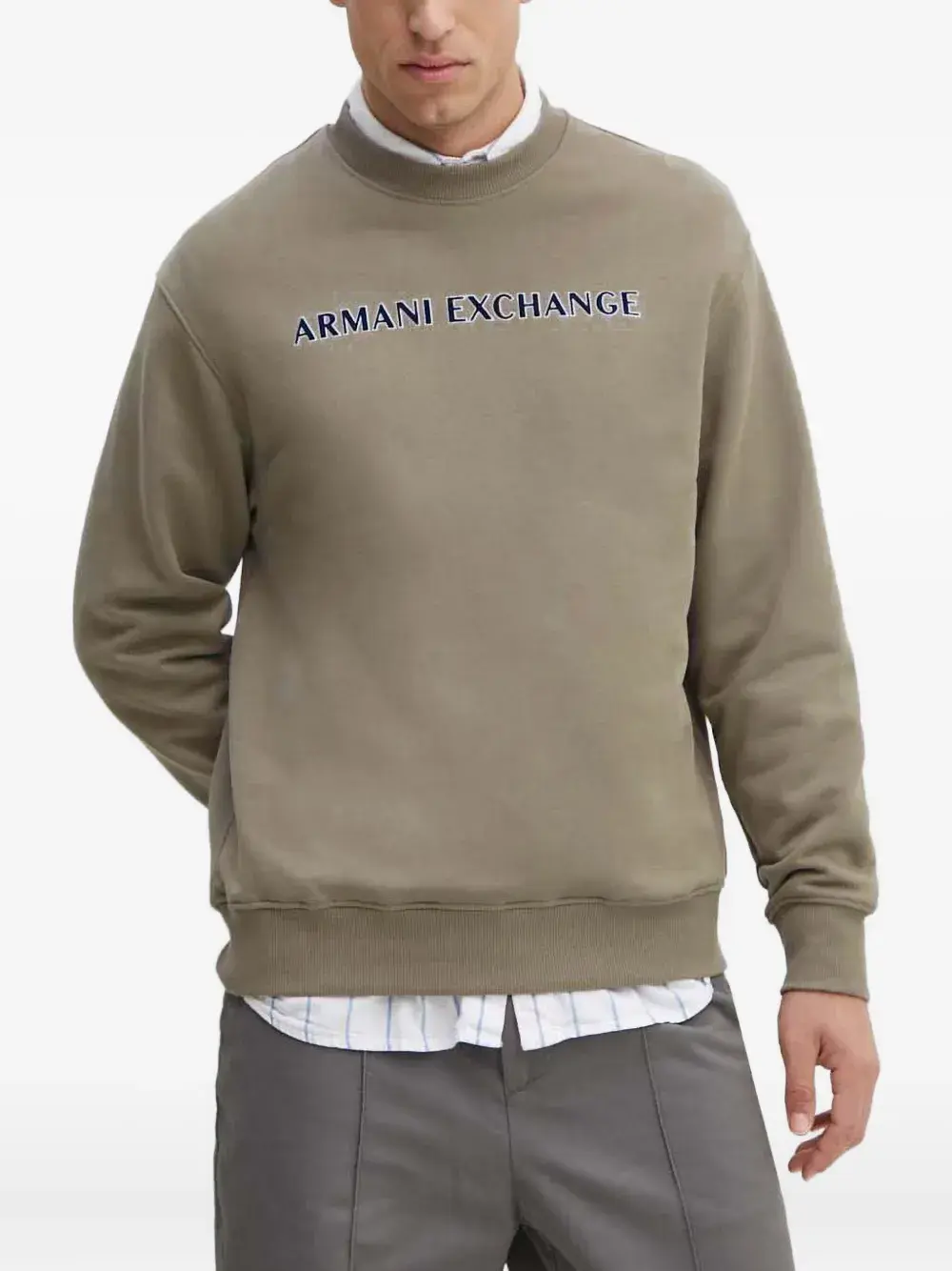 

Свитшот с вышитым логотипом и круглым вырезом Armani Exchange, нейтральный