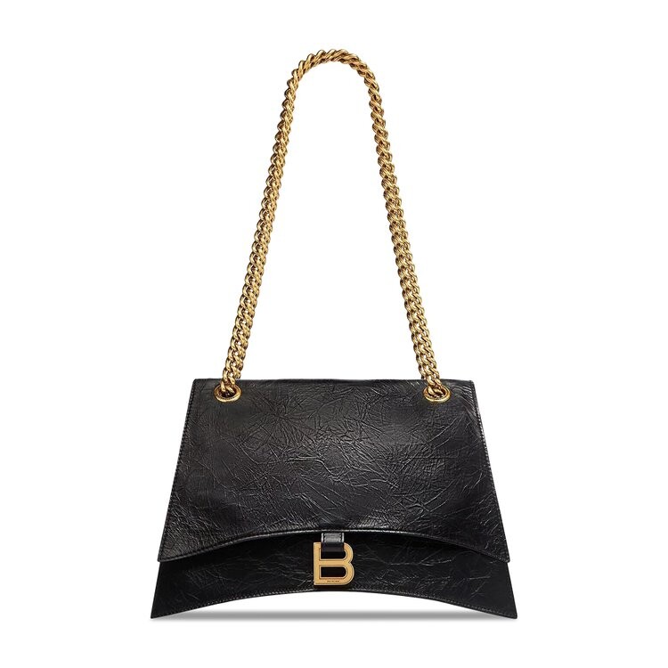 

Сумка через плечо Balenciaga Crush Crocodile Medium Chain Bag, черный