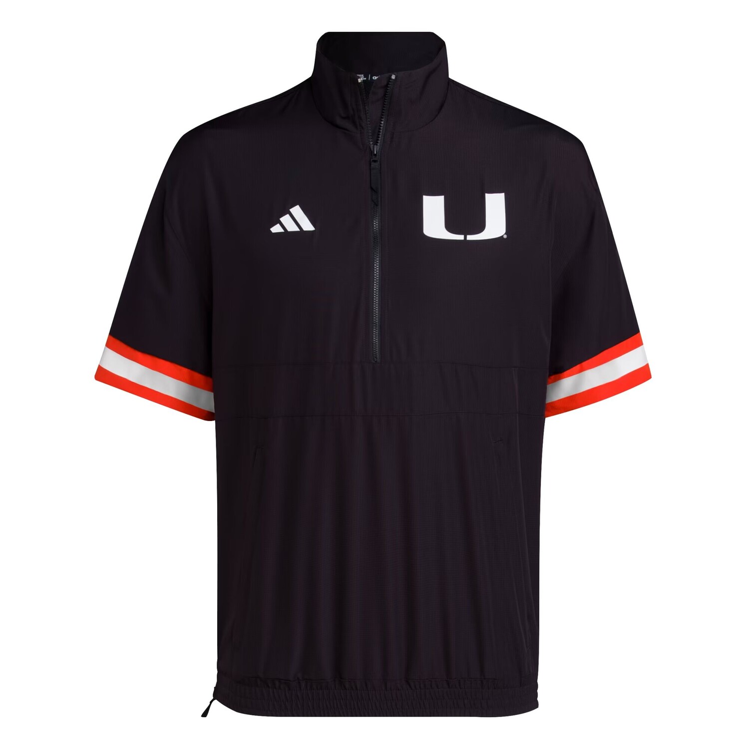 

Футболка в Майами, верх на молнии 1/4 Adidas, Black/Collegiate Orange