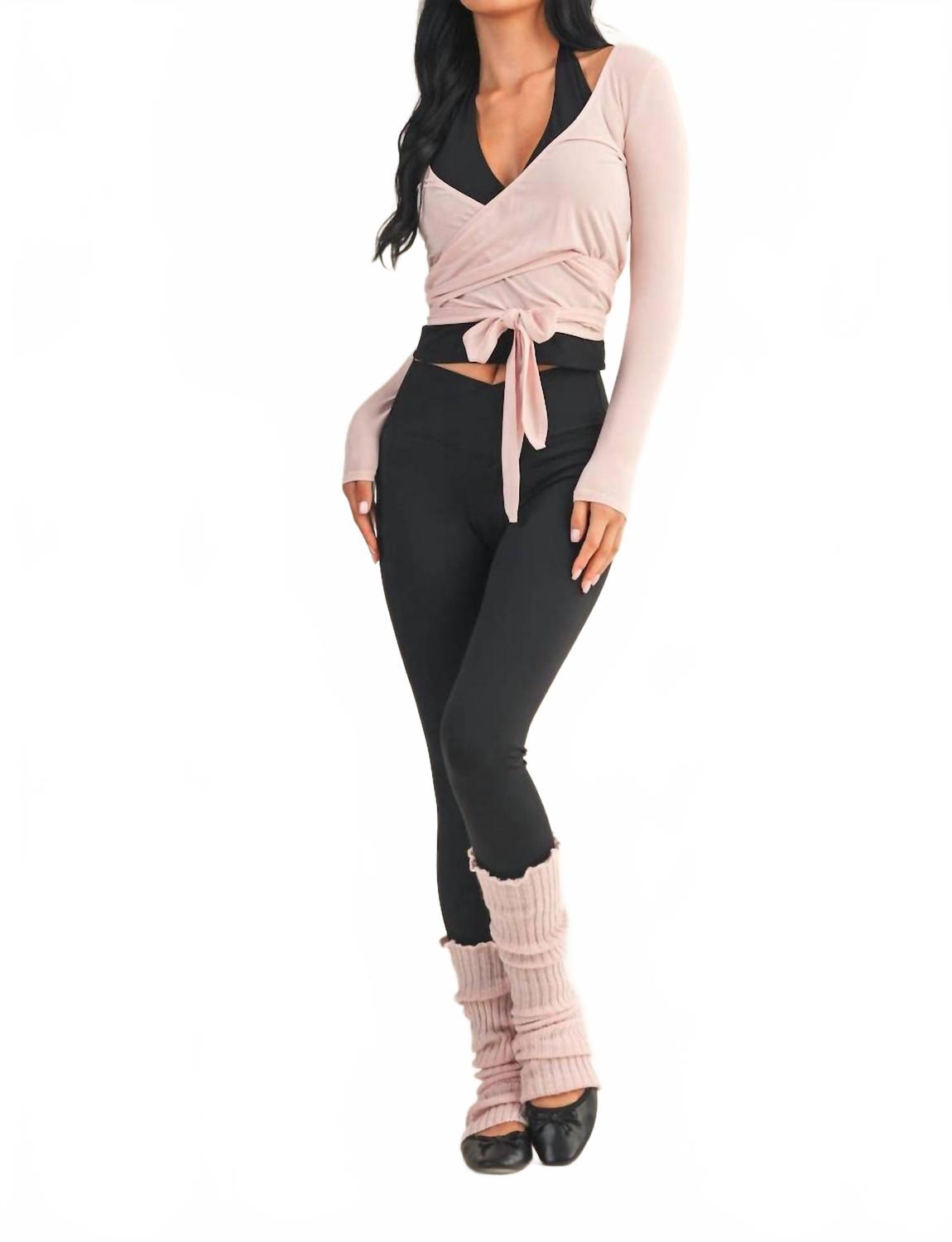 

Топ с длинными рукавами и запахом, розовый Kimberly C, розовый