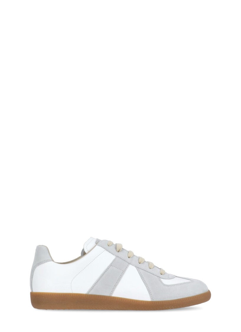 Белые кожаные реплика кроссовки Maison Margiela