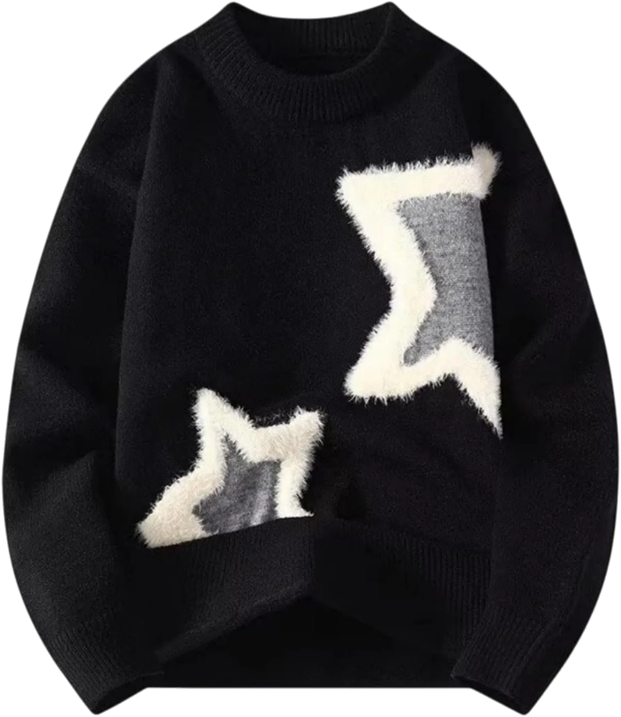 

Мужской свитер с принтом Moon Star и эффектом потертостей SUGEBETA