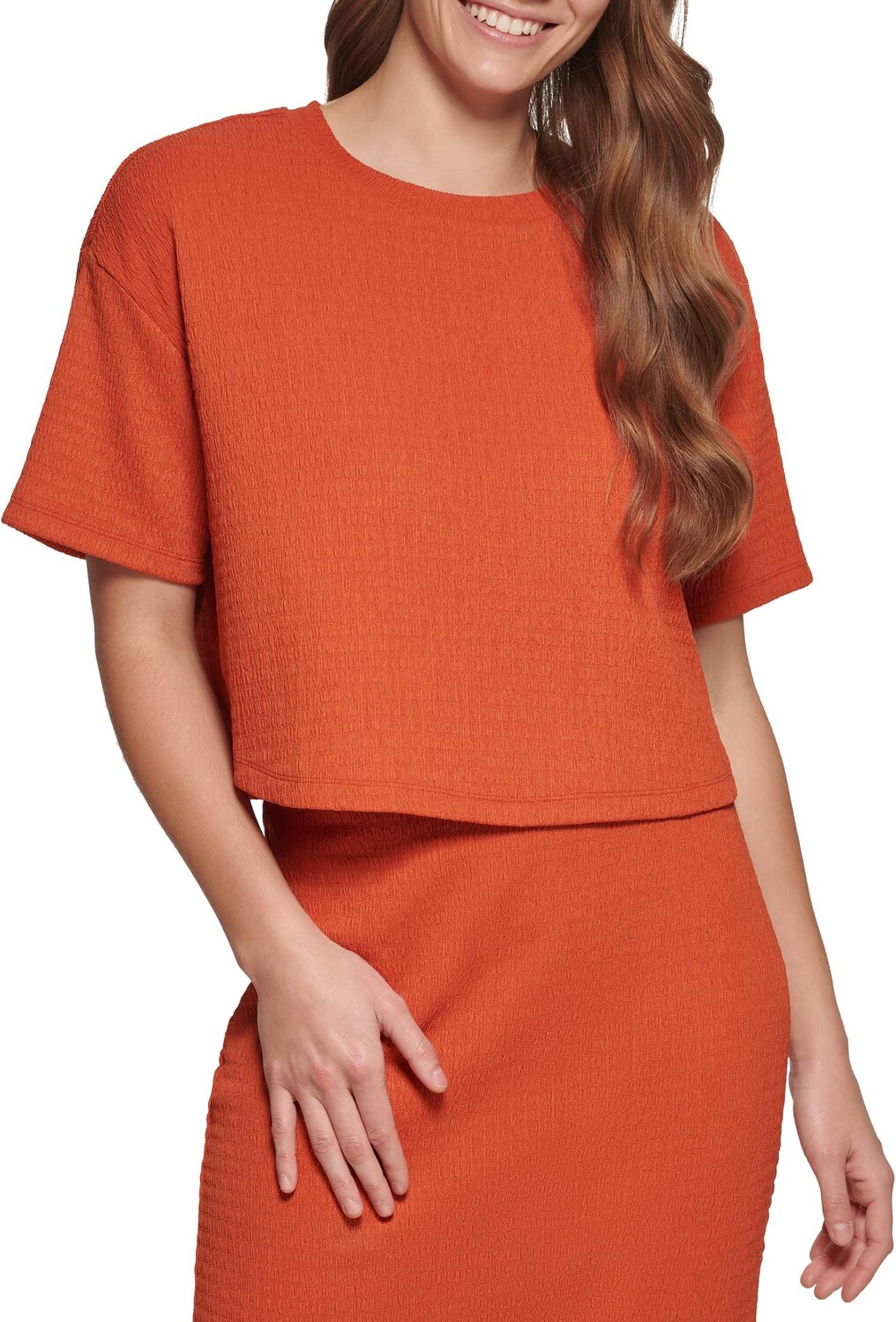 

Топ Calvin Klein Text Boxy Drop Shoulder, цвет Clay