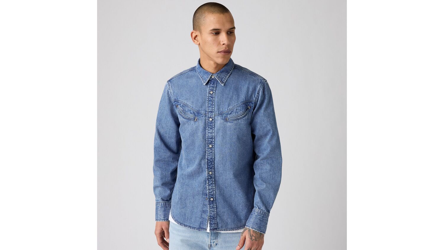 

Рубашка в стиле вестерн Смайлик Levi's, Just A Smile Medium Indigo - Medium Wash