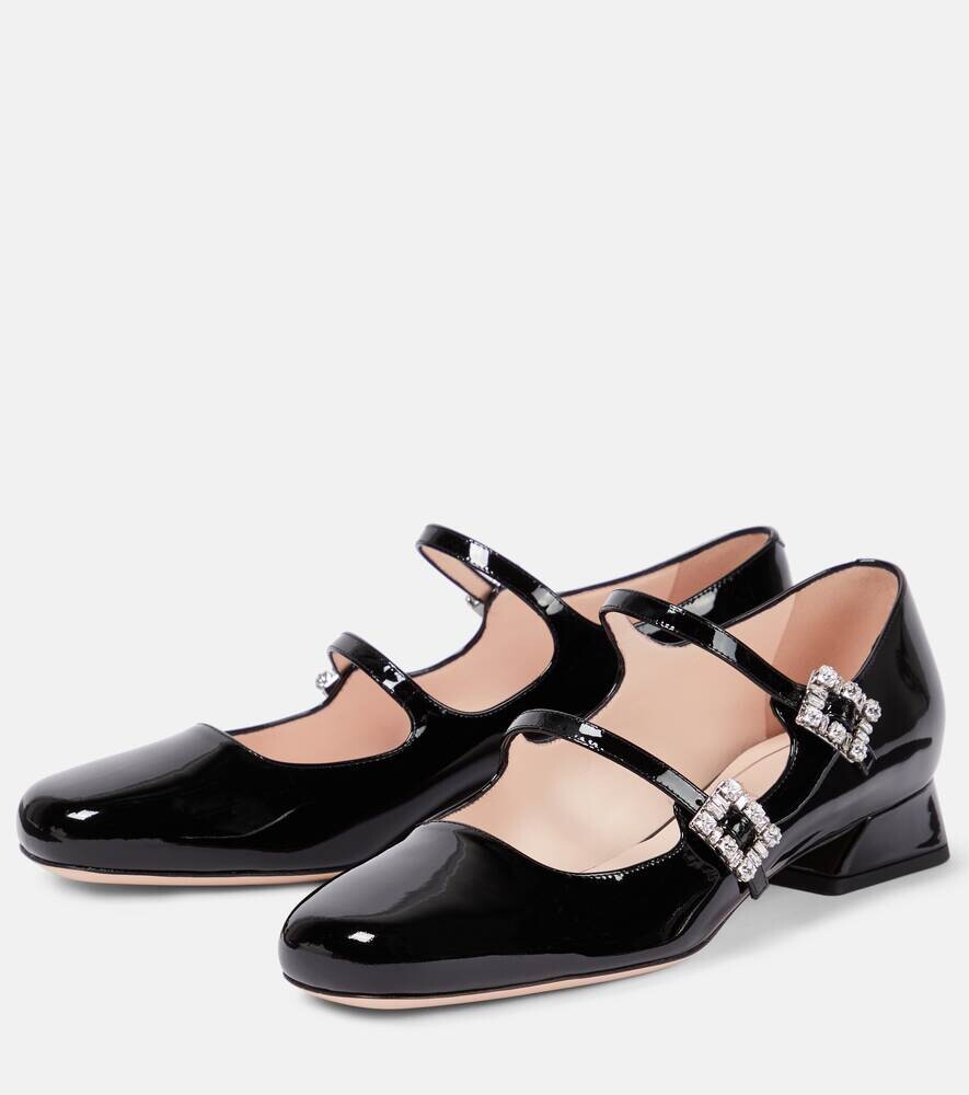Туфли-лодочки Mini Très Vivier из лакированной кожи Mary Jane Roger Vivier, черный — фото 3