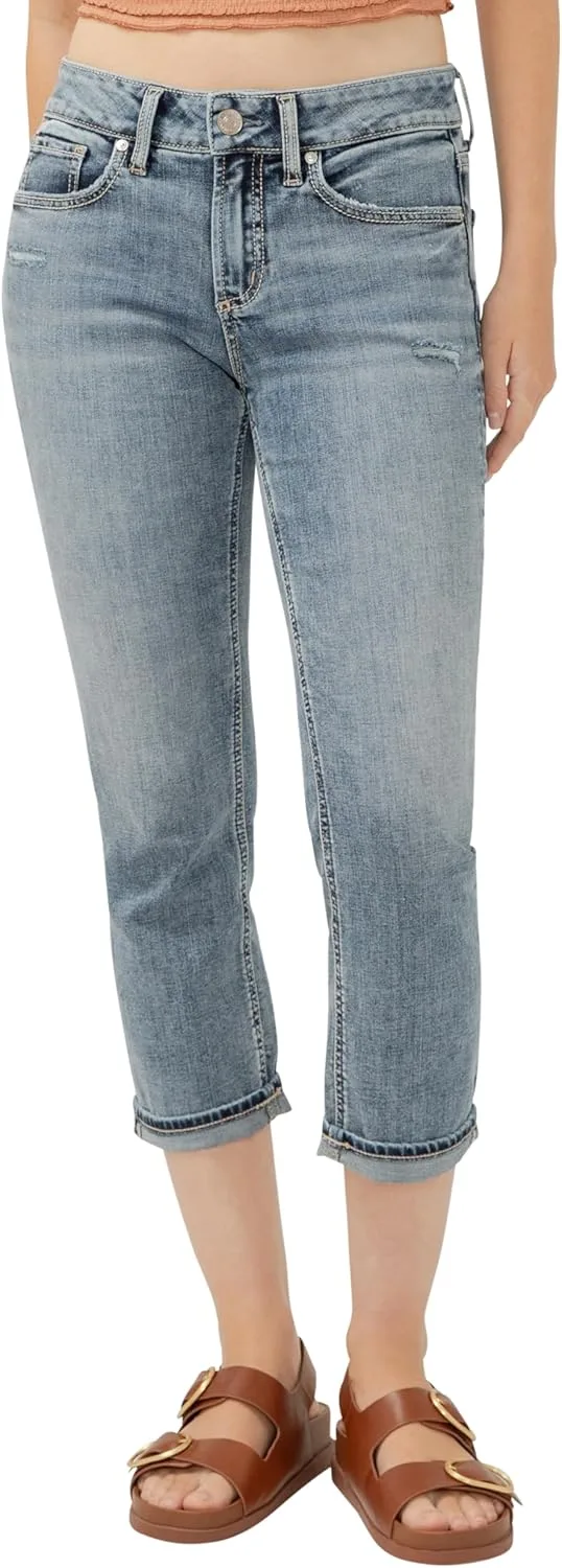 

Silver Jeans Co. Женские джинсы Suki Curvy Fit Mid Rise Capri