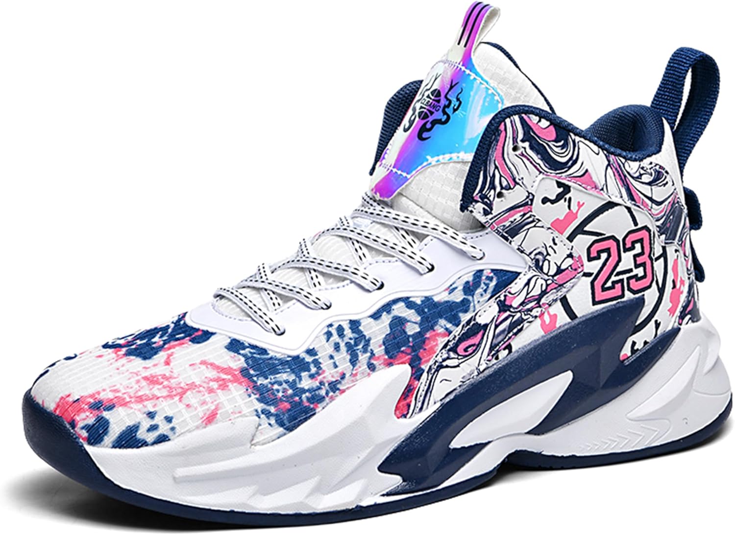 

Мужские баскетбольные кроссовки с противоскользящей и износостойкой подошвой, беговые кроссовки с граффити-дизайном, модная спортивная обувь Bemygreenbag, голубой