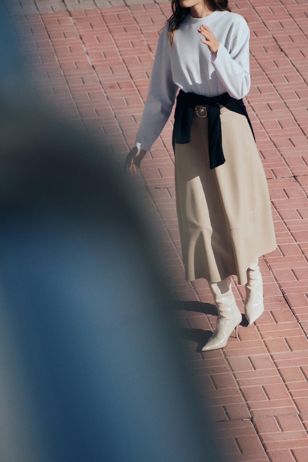

Футболка с длинным рукавом ZARA, белый