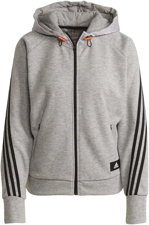 Женская куртка с капюшоном adidas, серая