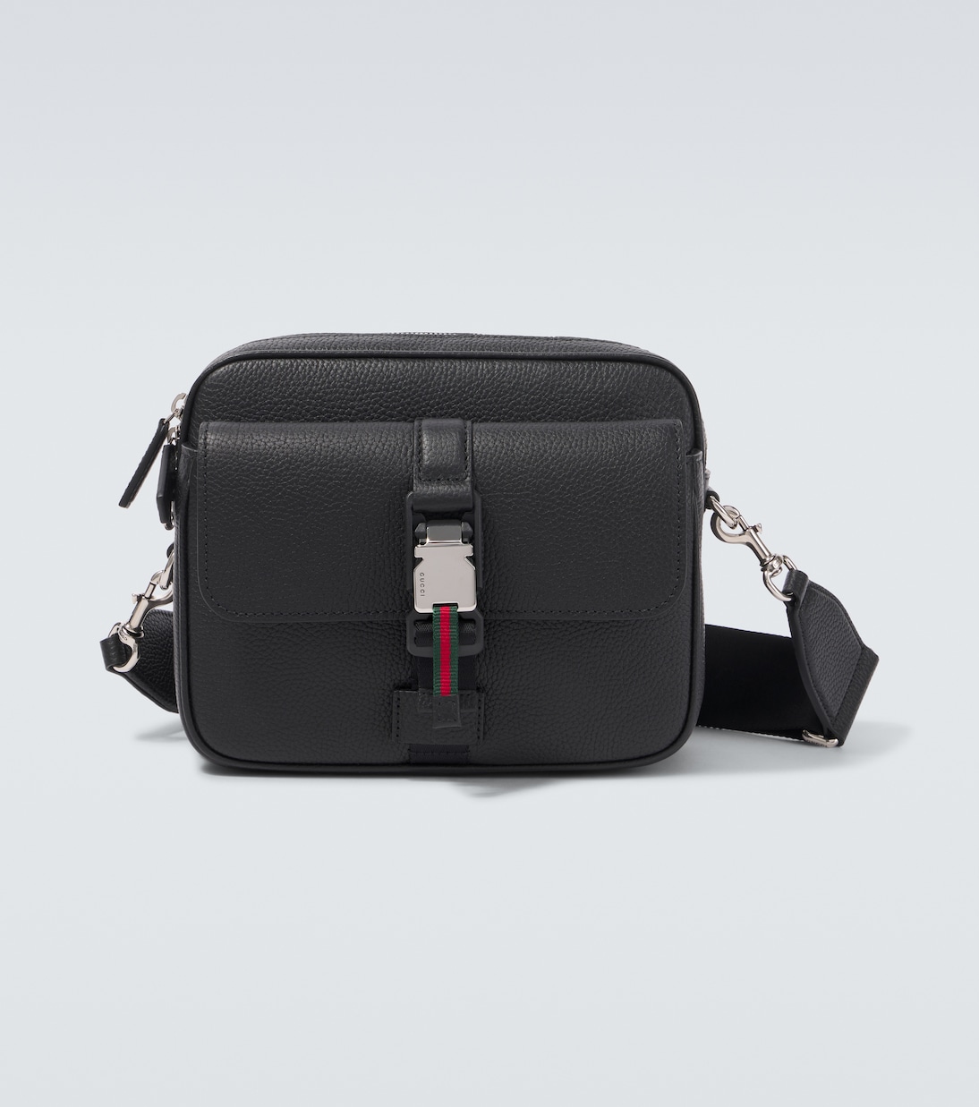 

Маленькая кожаная сумка через плечо Web Gucci, Black/Black/Vrv