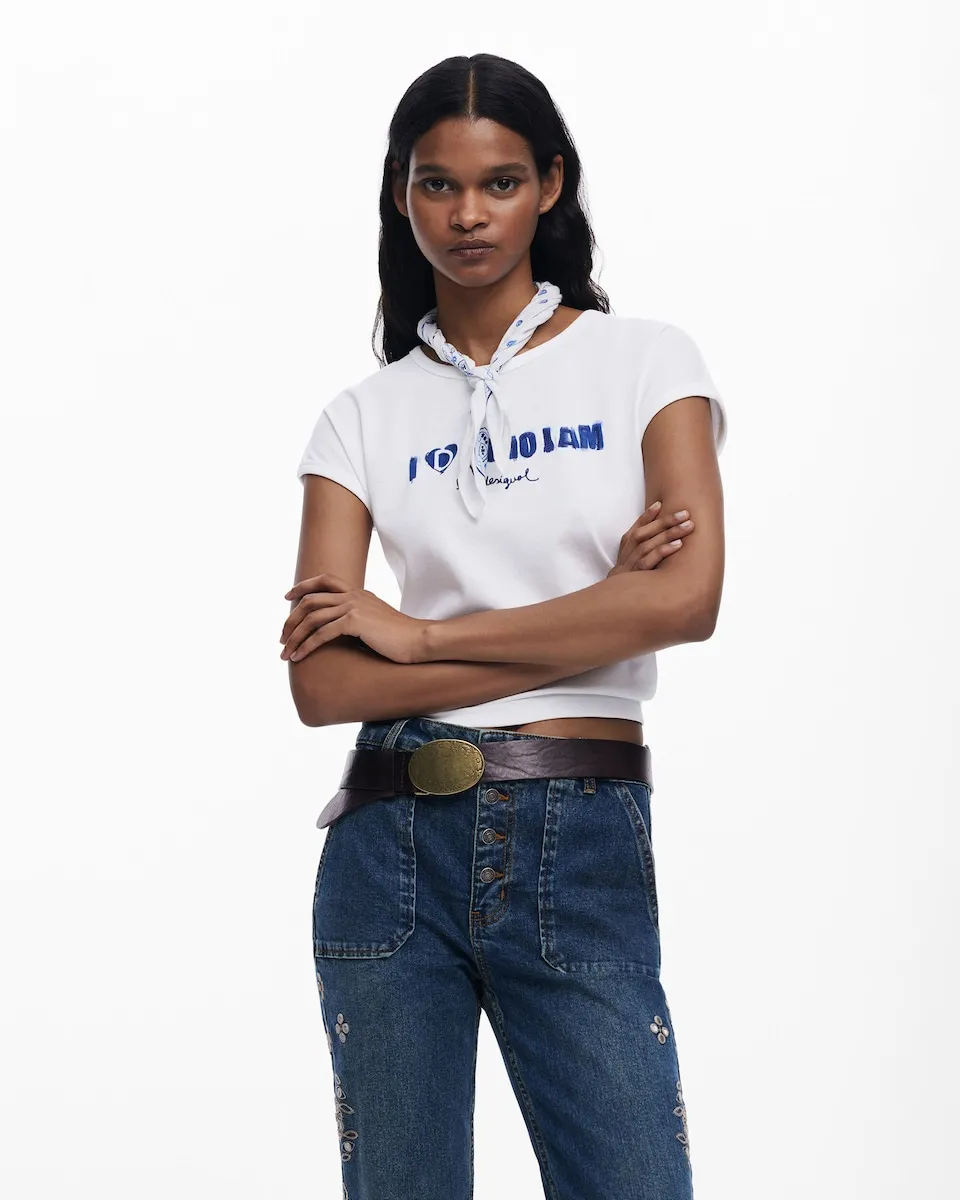 

Женская футболка с коротким рукавом Who I Am Desigual, белый