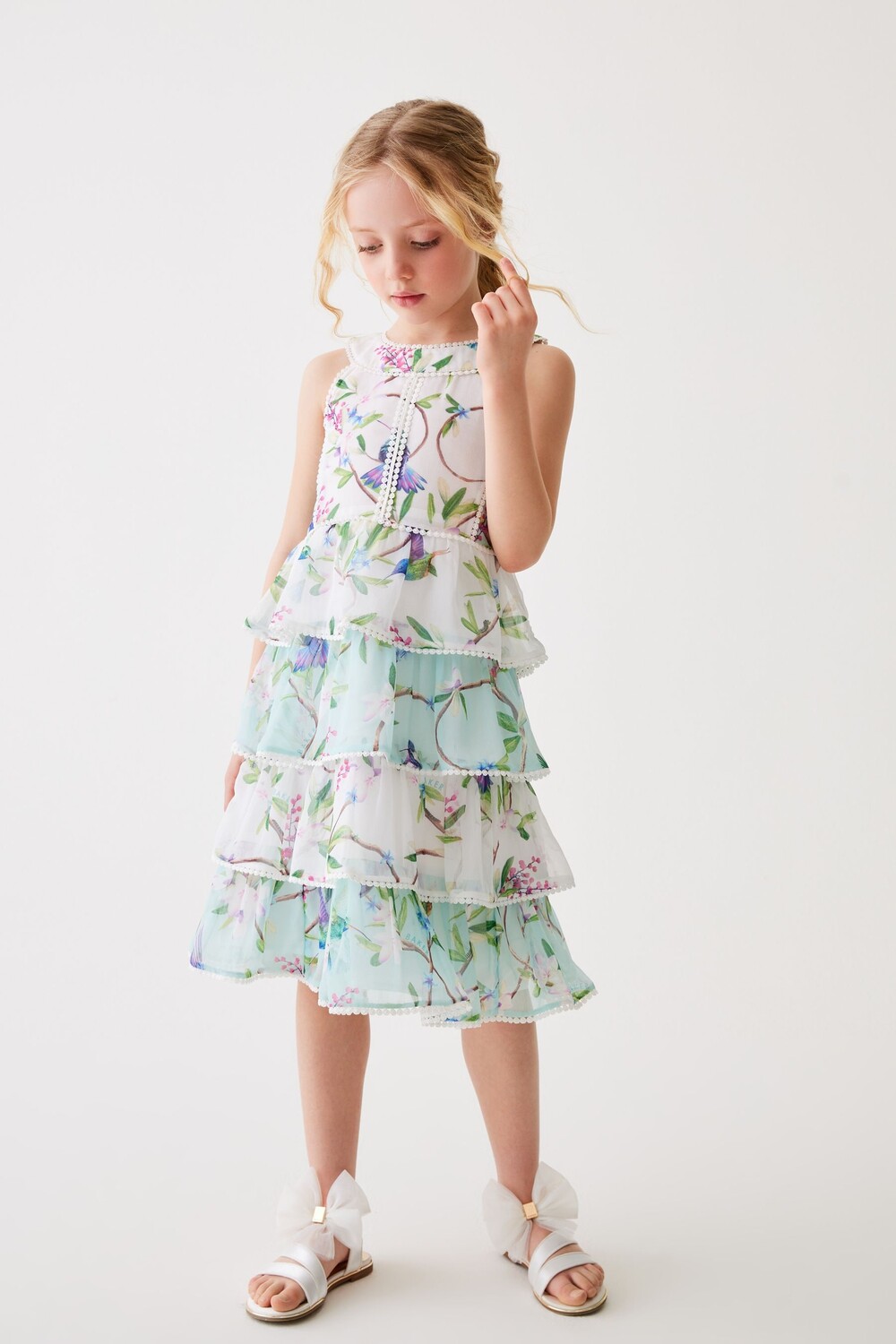 

Каскадное шифоновое платье Baker By Ted Baker, зеленый