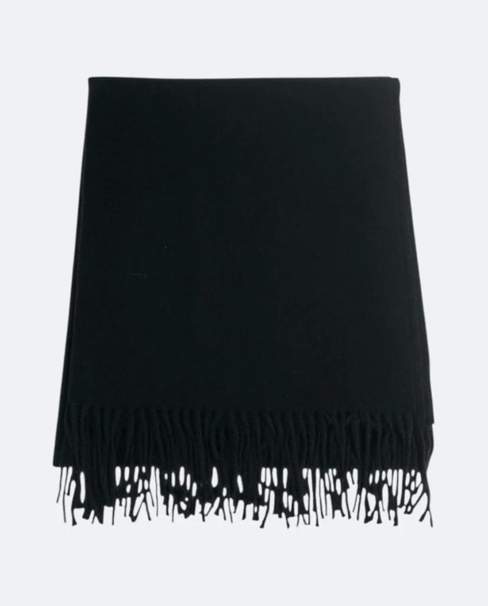 

Вязаный шарф с бахромой, гладкий прямоугольный, легкий и современный шарф из полиэстера Kbas, черный