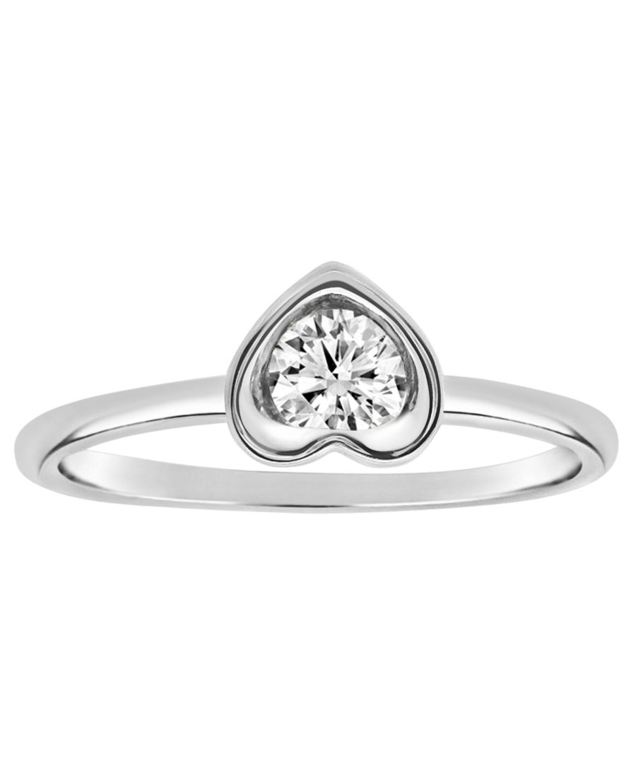 

Кольцо с одним бриллиантом (1/5 карата) из белого золота 14 карат Macy's, 14k White Gold
