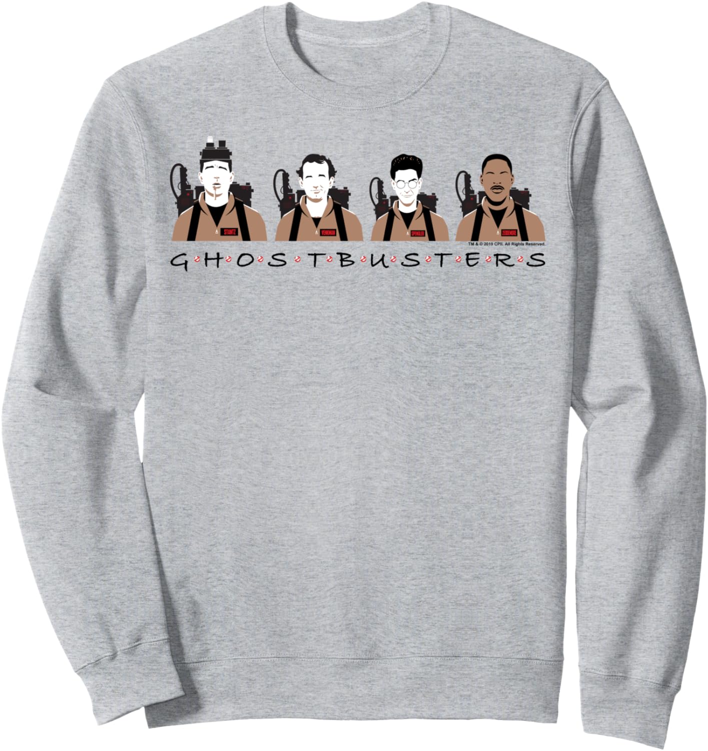 

Толстовка с изображением группового кадра из фильма «Охотники за привидениями» Ghostbusters, серый