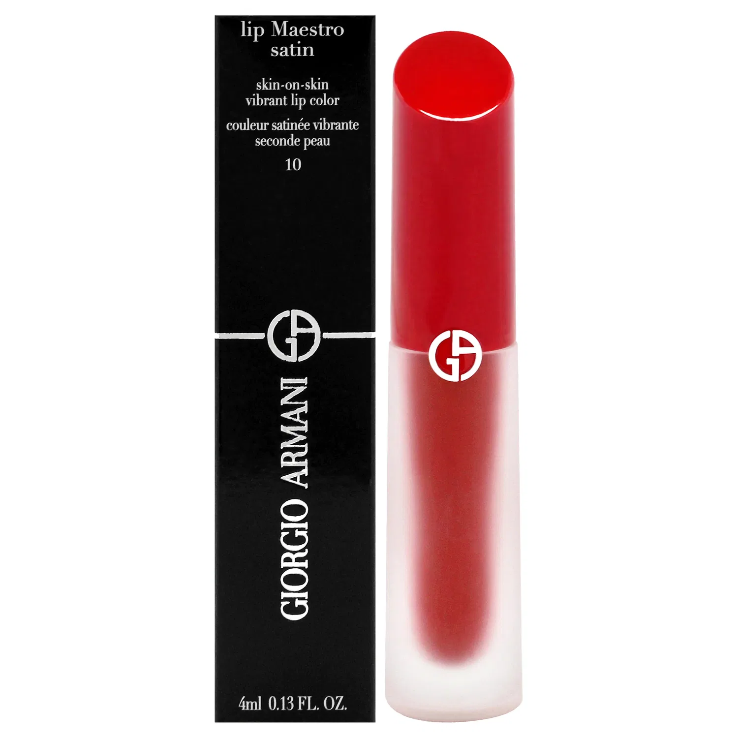 Стойкая сатиновая помада Lip Maestro - 10 In Love от Giorgio Armani для женщин - 0,13 унции, красный