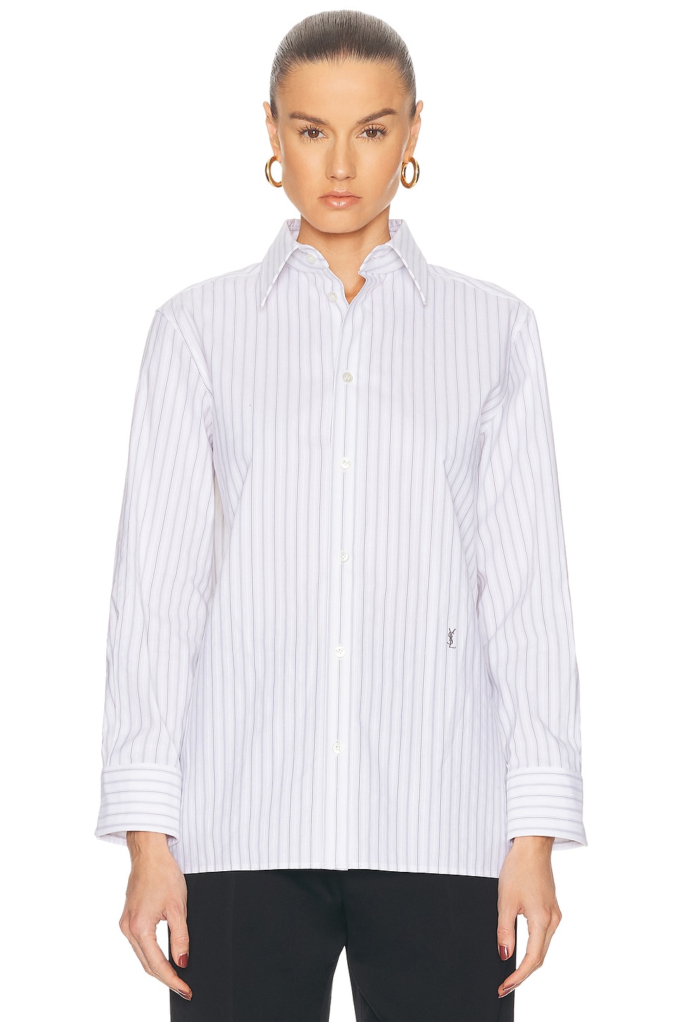 

Button Up Топ Saint Laurent, Craie Noir