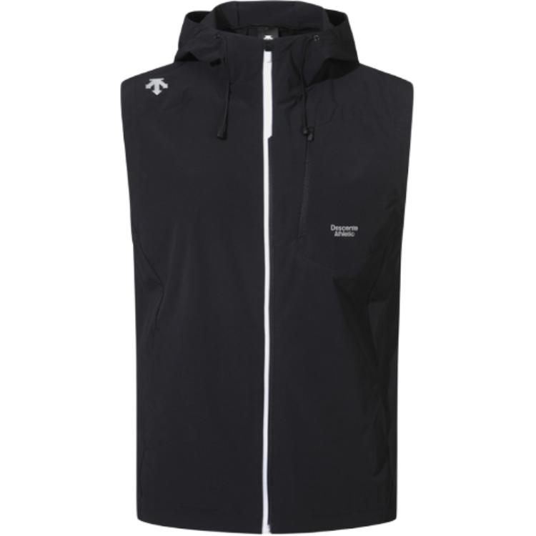 

Топ-майка мужская с капюшоном, умеренный прямой крой DESCENTE, черный