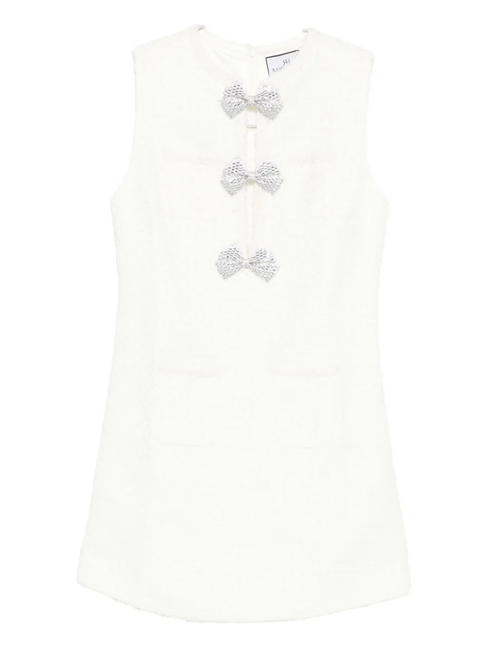 

Платье без рукавов, украшенное кристаллами Rahil Hesan, белый