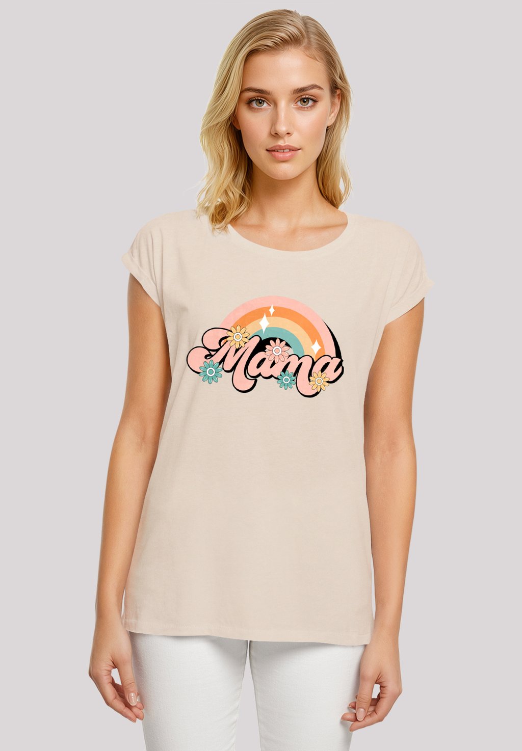 

Футболка с принтом MOTHERS DAY CELEBRATION RAINBOW F4NT4STIC, песочный