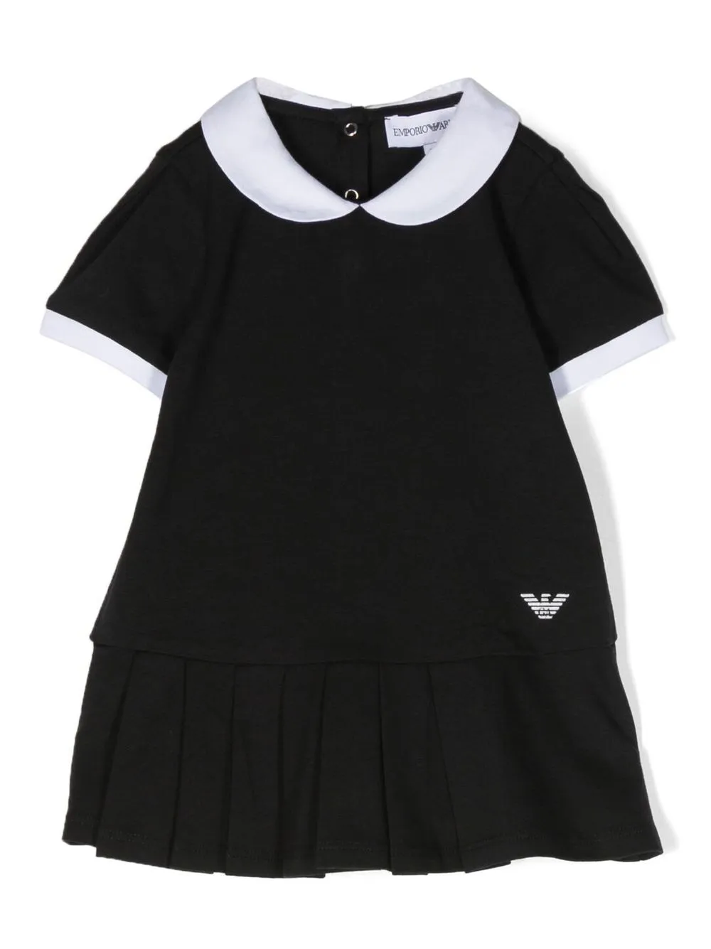 

Платье с плиссированной юбкой Emporio Armani Kids, черный