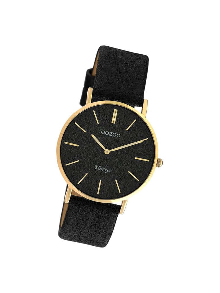 

Аналоговые наручные часы Oozoo Vintage Series, черные, средний размер (примерно 32 мм)