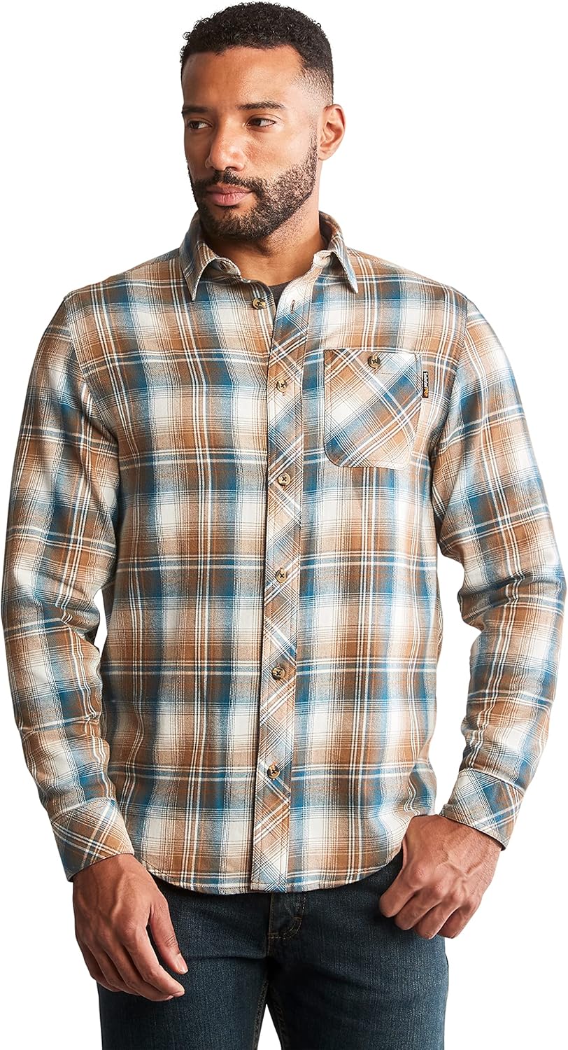 

Timberland PRO мужская, Woodfort Mid рубашка с длинным рукавом, Portland Plaid Brown