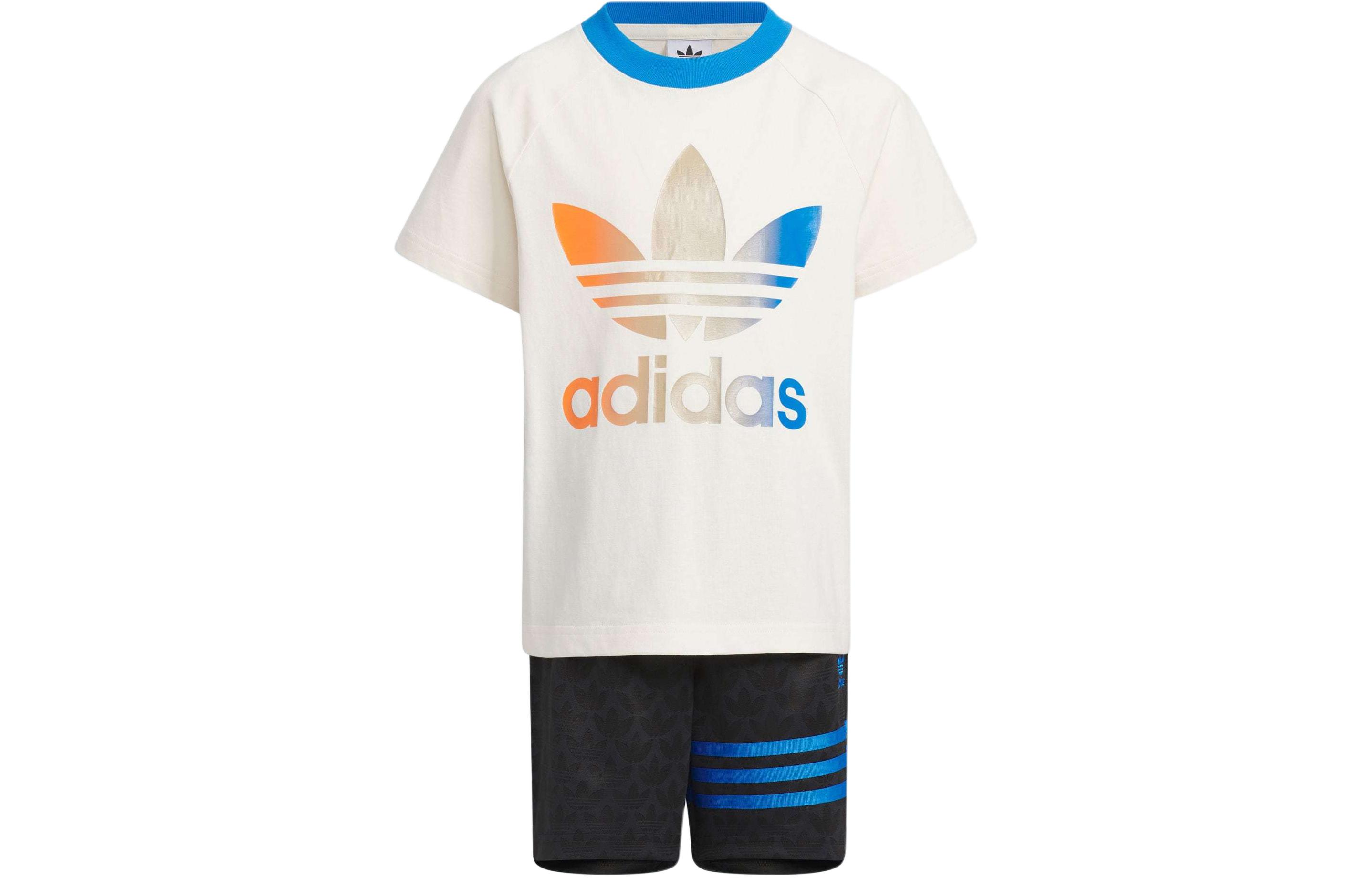 Детский спортивный костюм Adidas Originals, цвет Wonder White и Bird Feather Blue (комплект из 2 предметов) — фото 2