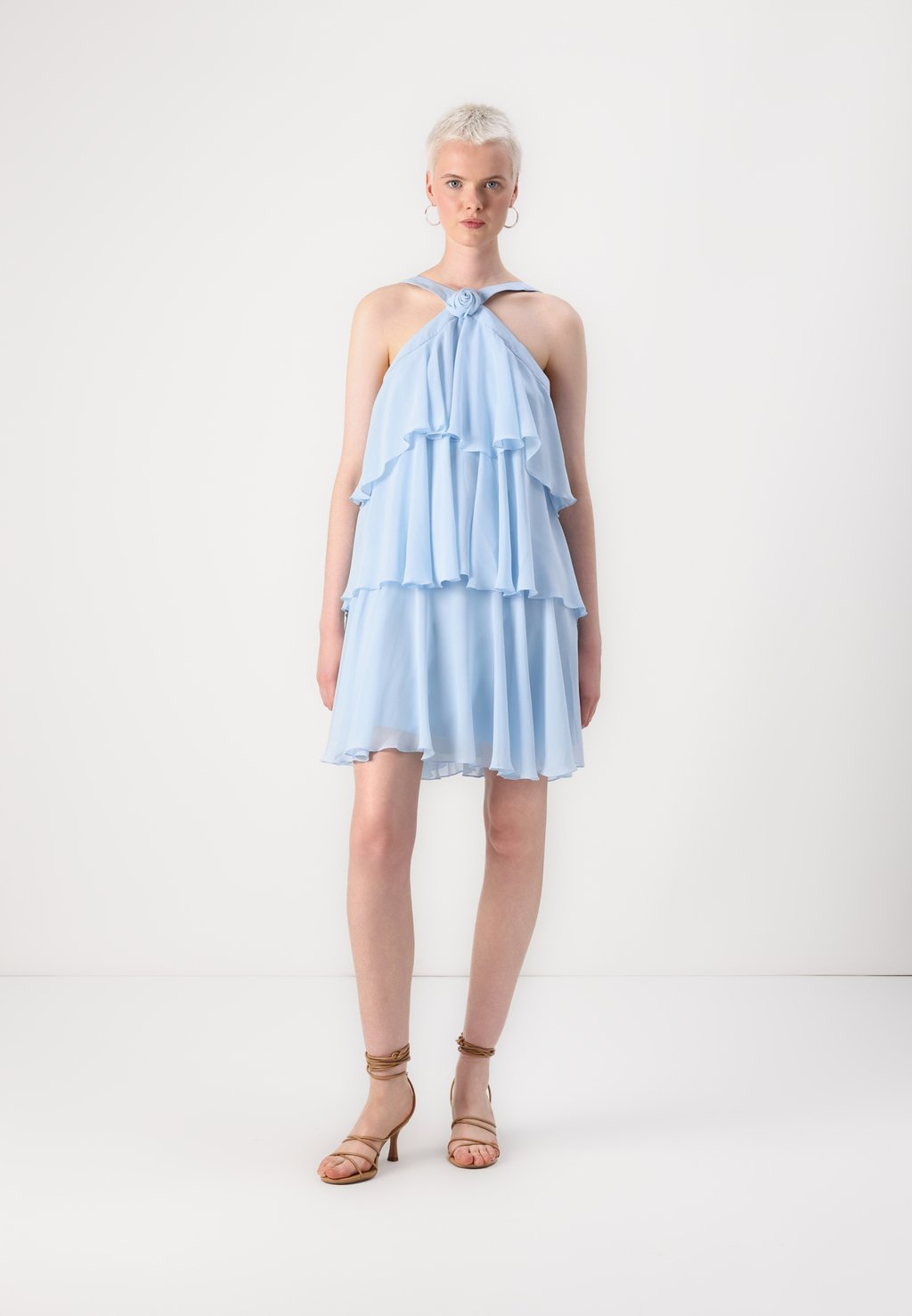 

Повседневное платье VMFELICIA RUFFLE SHORT DRESS Vero Moda, светло-голубой