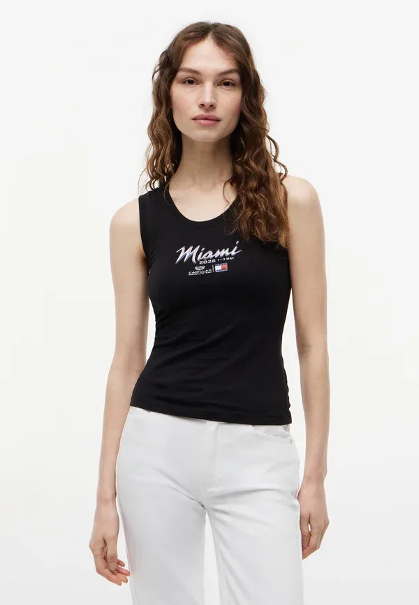 Футболка Tommy Hilfiger Th x Cadillac Formula 1 Team Miami Tank Top, черный