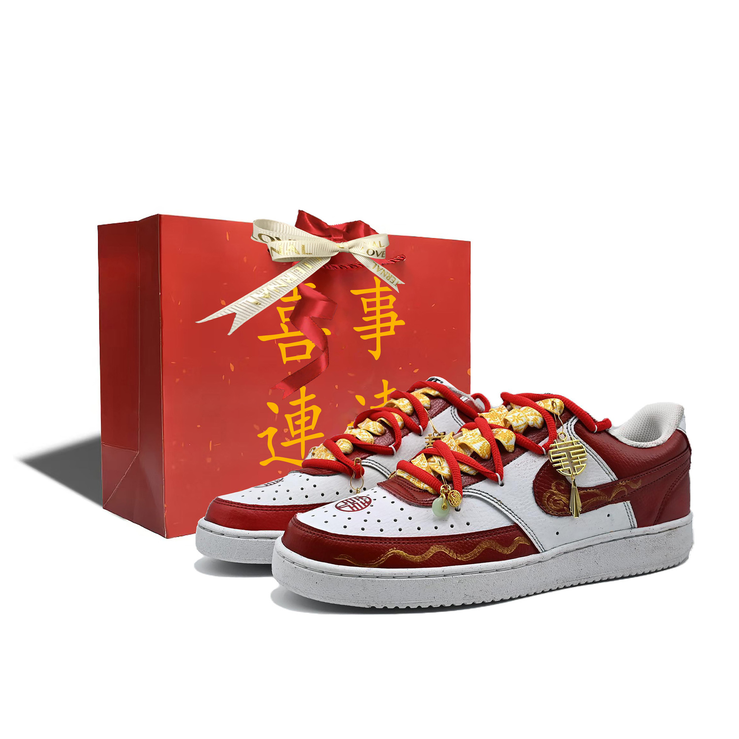 

Nike Кроссовки Court Vision 1 противоскользящие износостойкие мужские красные, цвет Red