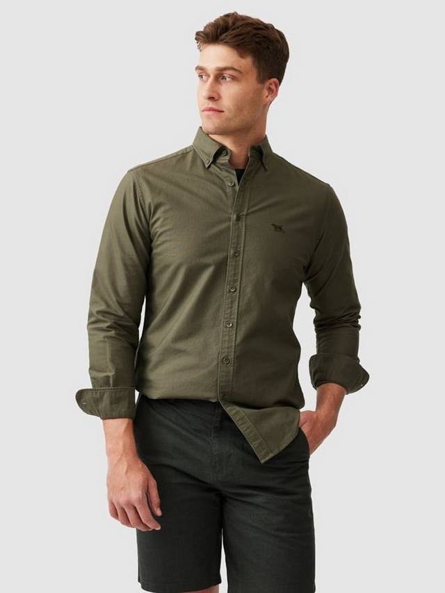 

Хлопковая оксфордская рубашка с длинными рукавами и воротником Rodd & Gunn