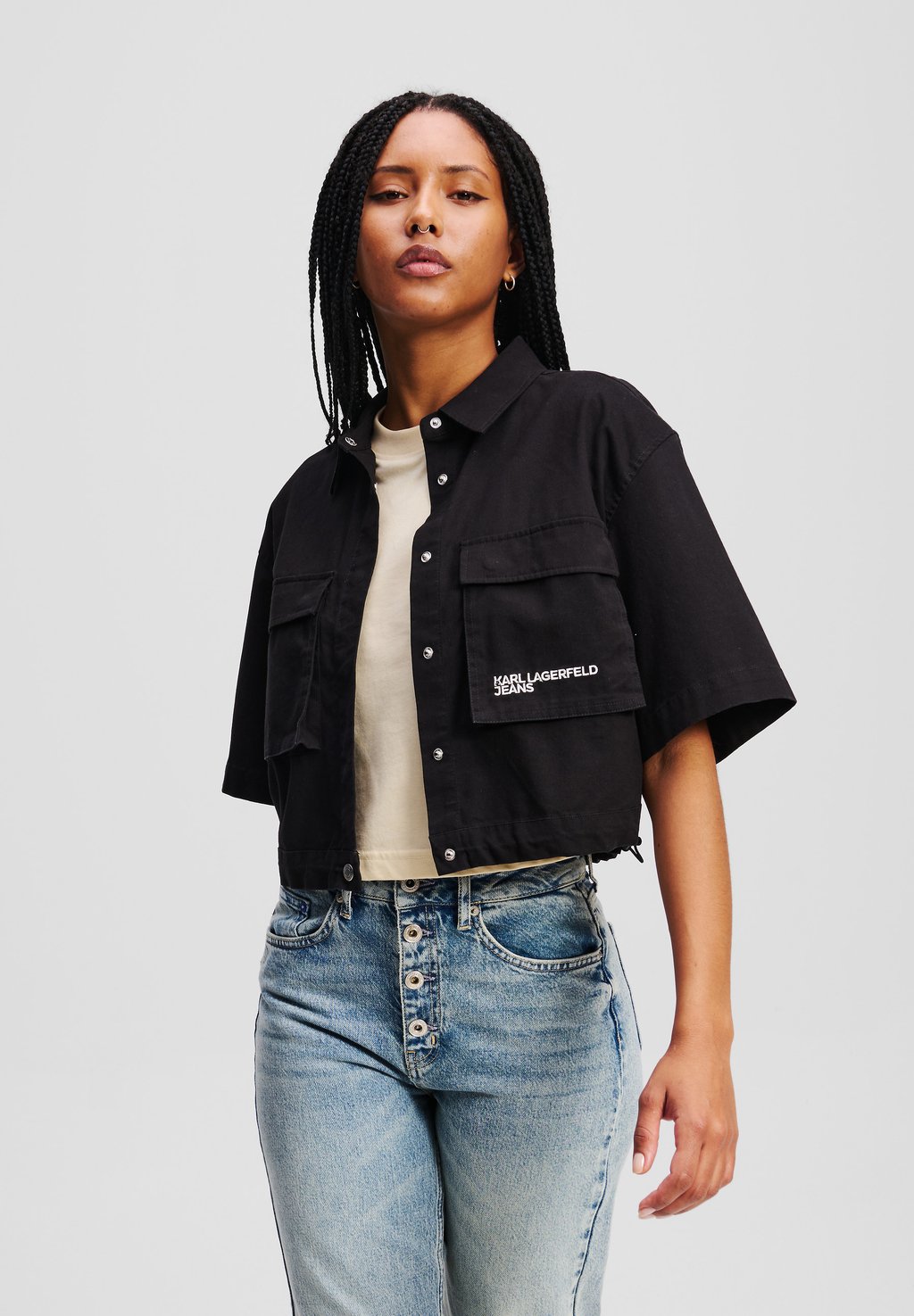 

Блузка на пуговицах UTILITY Karl Lagerfeld Jeans, черный