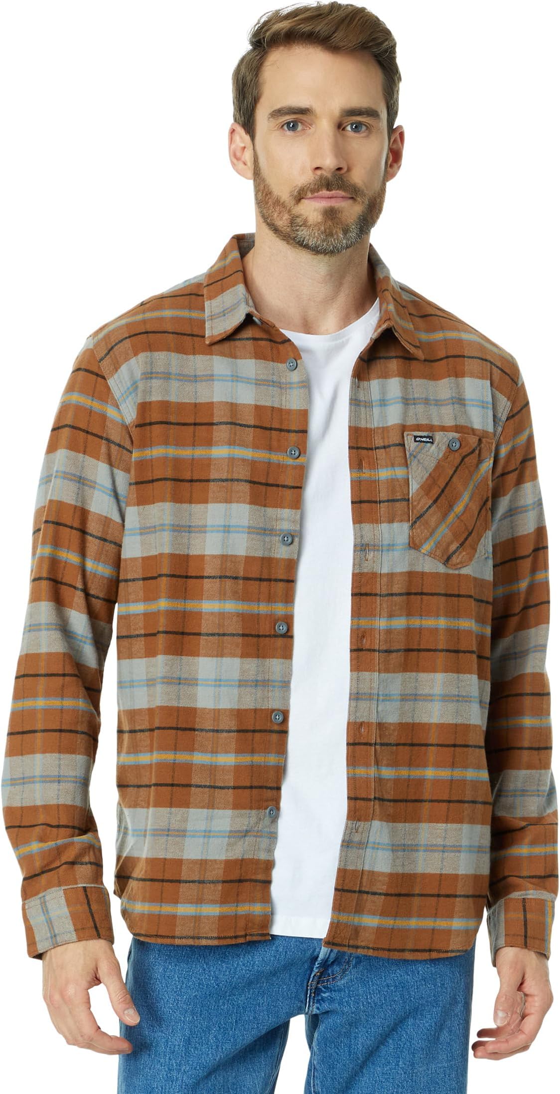 

Рубашка O'Neill Redmond Plaid Stretch Long Sleeve Flannel, цвет Medium Brown