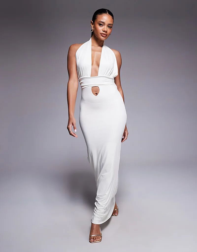 

Платье макси Aria Cove с глубоким декольте и запахом, белое