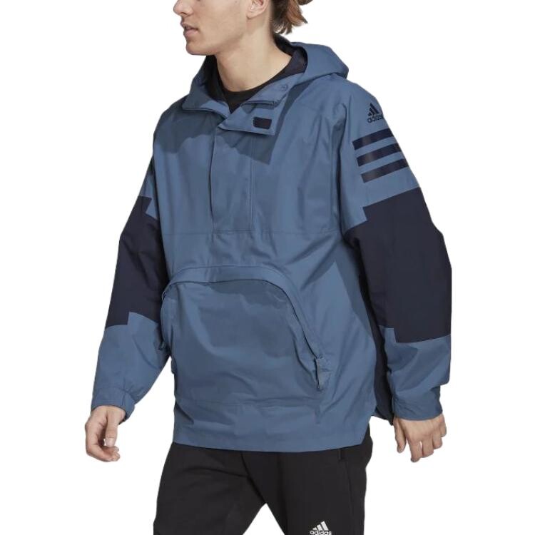 Куртка мужская уличная павлинье-синяя Adidas, синий — фото 3