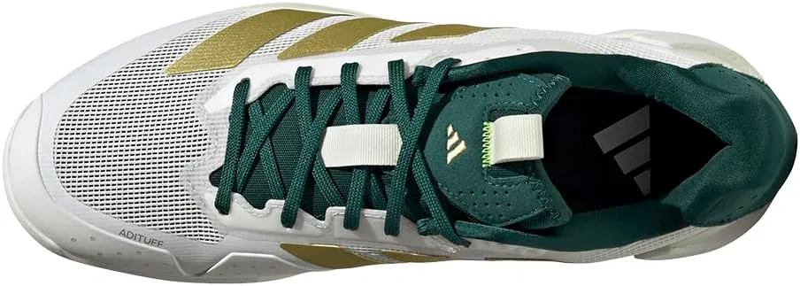 Кроссовки для тенниса Adidas Adizero Ubersonic 5, White/Gold Metallic/Collegiate Green — фото 4