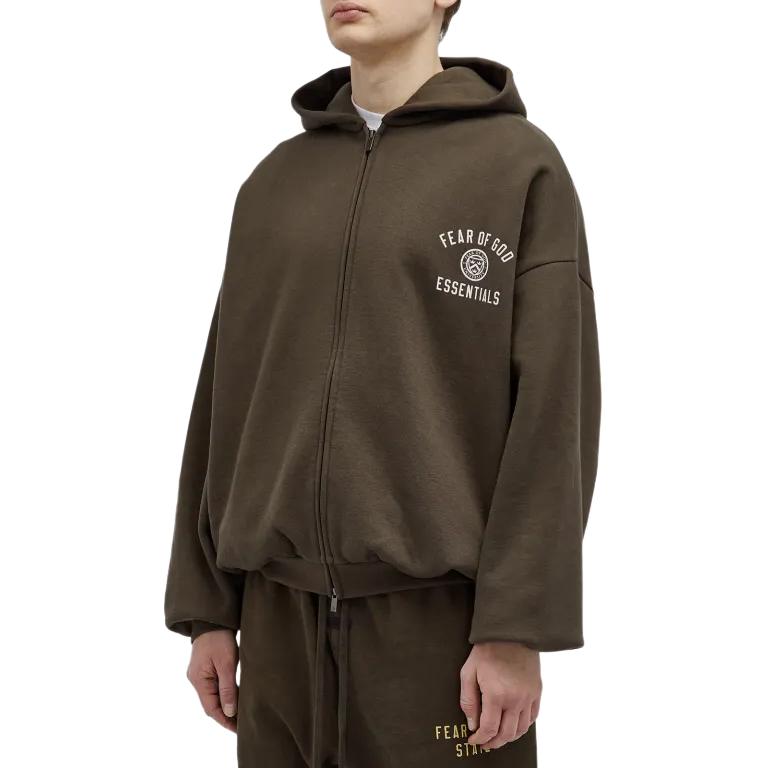 Худи с логотипом Fear Of God Essentials, коричневый — фото 4