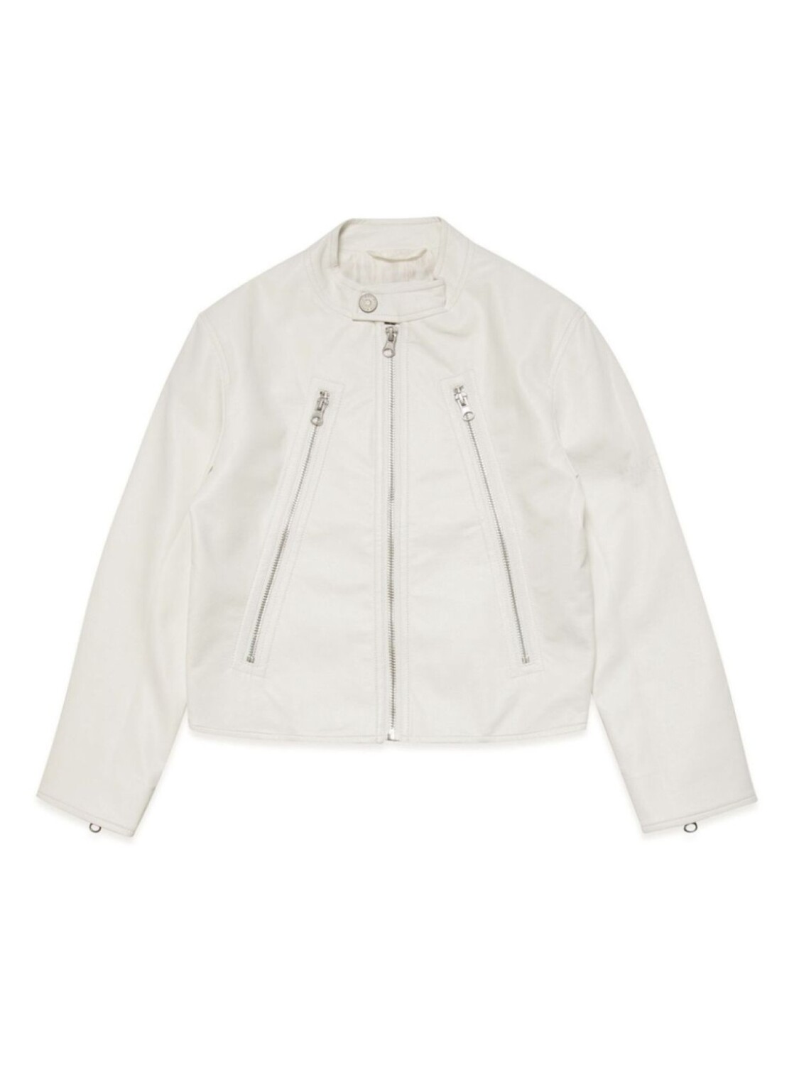 

MM6 Maison Margiela Kids байкерская куртка на молнии, белый