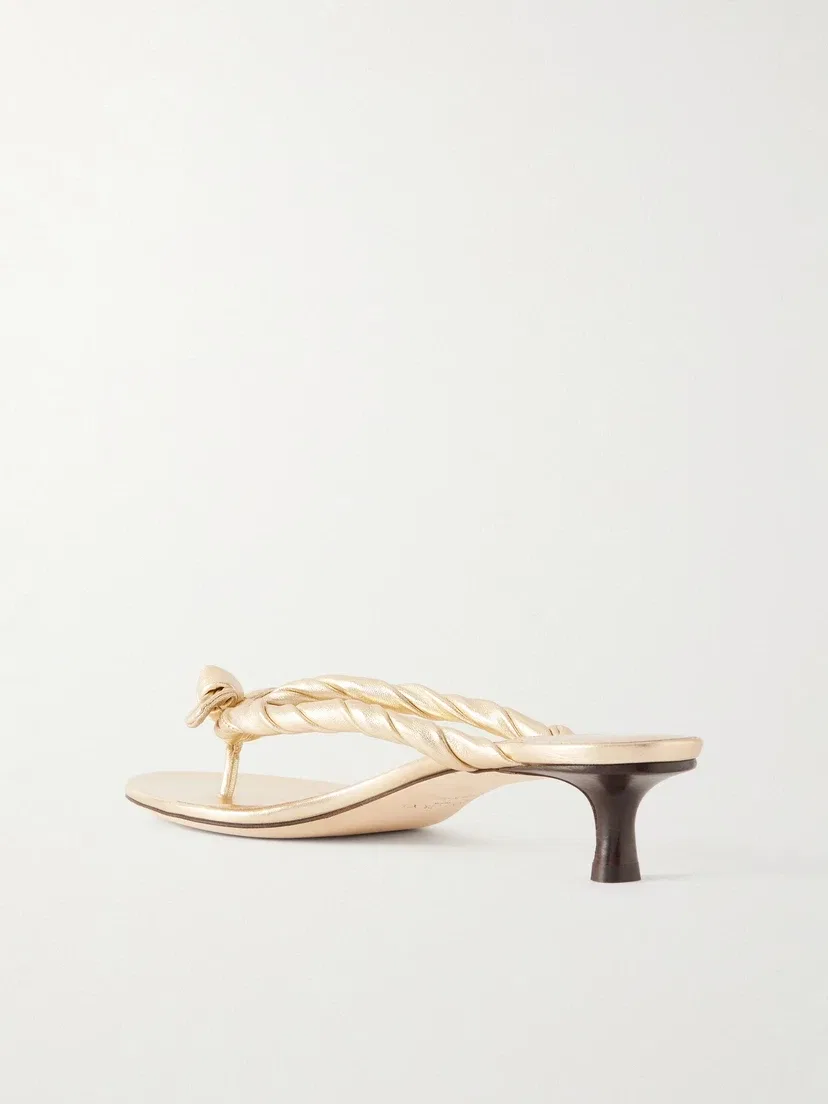 Босоножки Liss 35 из металлизированной кожи JIMMY CHOO, золотой — фото 3