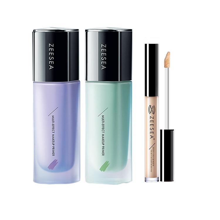 

Многофункциональный корректирующий праймер и тонирующий увлажняющий крем для макияжа набор для безупречной кожи без поров выравнивание тона 3-предметный набор ZEESEA