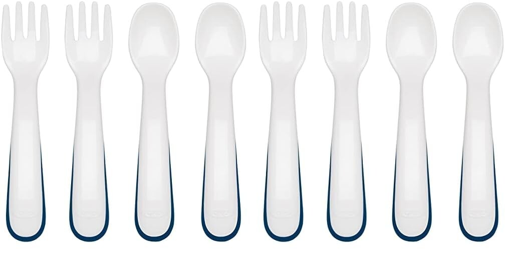

OXO Tot Пластиковая мультиупаковка с вилкой и ложкой, темно-синий, набор из 4 предметов (2 шт. в упаковке), Tot Navy