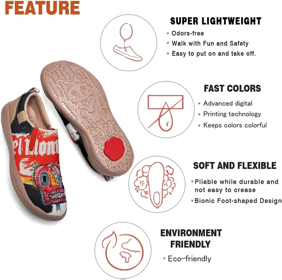 Мокасины мужские повседневные, легкие, slip-on, с рисунком Basquiat Pattern-05 Solepulse — фото 4