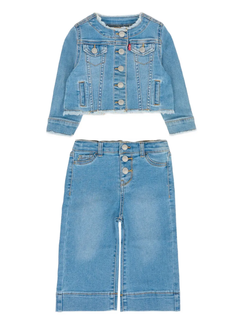 Комплект из трех брюк с логотипом Levi's Kids, синий — фото 4