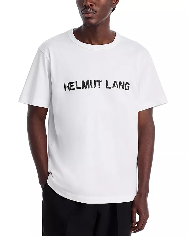 

Футболка с трафаретным логотипом Helmut Lang, белый
