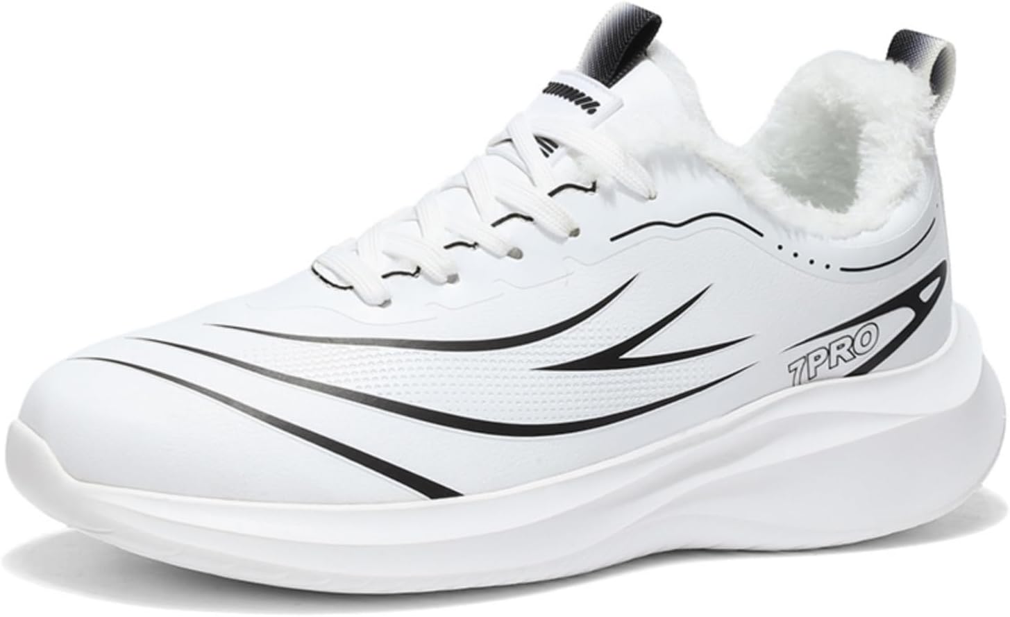 

Мужские зимние снежные кроссовки, утепленные плюшем теплые ботинки до щиколотки с системой быстрого шнурования, противоскользящая обувь для холодной погоды Khwfjas, белый