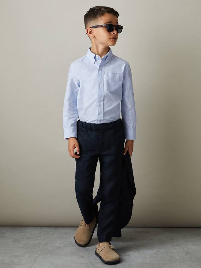 

Детская рубашка Greenwich из хлопкового оксфорда Reiss, Soft Blue