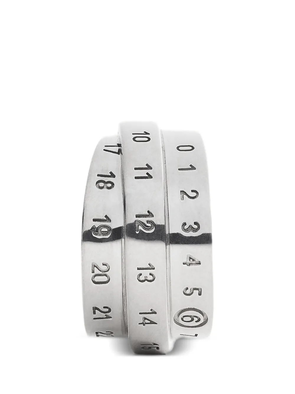 

Серьга с тройным логотипом и цифровой подписью MM6 Maison Margiela, серебяный