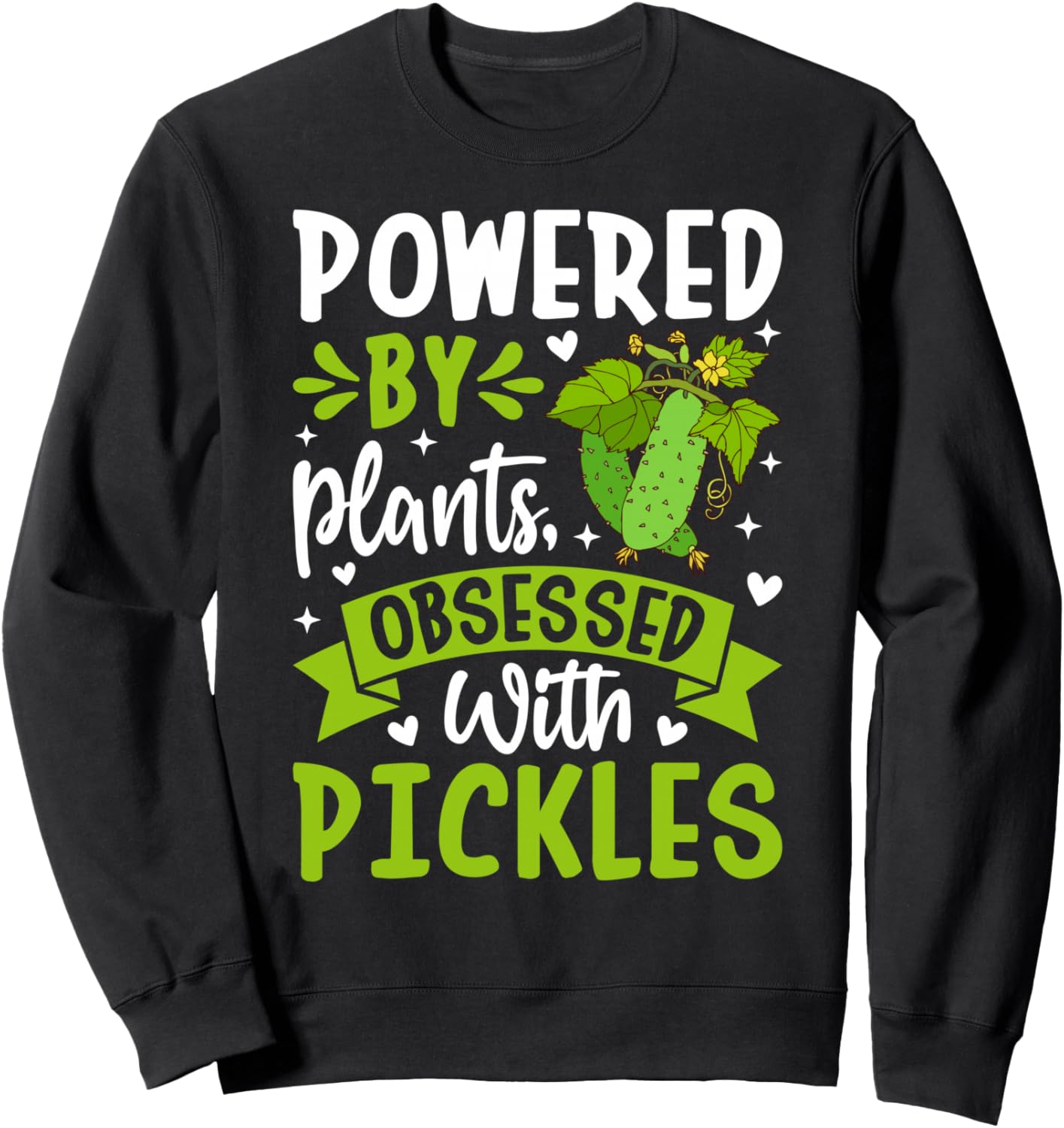 

Толстовка Powered By Plants Obsessed With Pickles Funny Pickled Cucumber Gift For Dill Lovers, черный